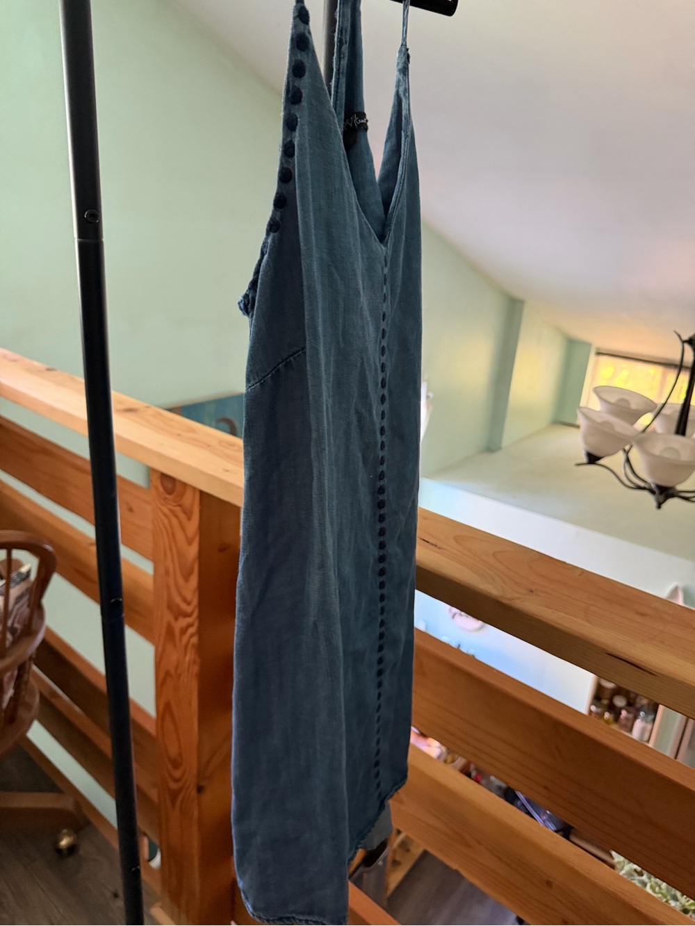 Heart Blue Denim Slip Mini Dress
